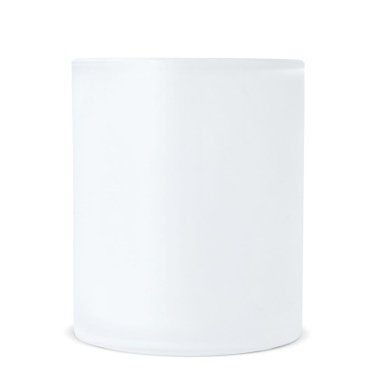 Mallorca Sublimations Becher aus gefrostetem Glas 335 ml, Ecru / Transparent, Produktbild (2)