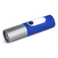 Wiederaufladbare 10-W-LED-Taschenlampe mit Zoomfunktion, 300 lm, Blau