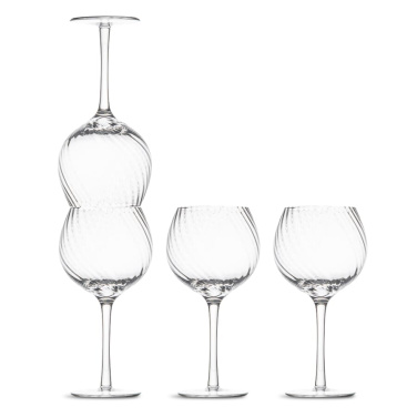 Byon Opacity 4er-Set Weingläser mit stilvollem Glasmuster 470 ml, Transparent, Produktbild (4)