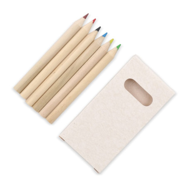 6 Buntstifte in einer Schachtel aus recyceltem Milchkarton, Ecru, Produktbild (4)