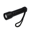 Wiederaufladbare Taschenlampe aus recyceltem Aluminium IPX4, Schwarz