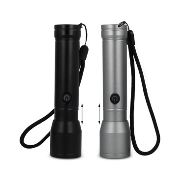 Wiederaufladbare Taschenlampe aus recyceltem Aluminium IPX4, Schwarz, Produktbild (2)