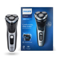 S3341|Philips elektrischer Nass- und Trockenrasierer, Schwarz