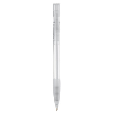 Kugelschreiber Nash Transparent mit Gummigriff, Transparent / Weiss, Produktbild (3)