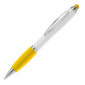 Kugelschreiber Hawaï Stylus weiß, Weiss / Gelb