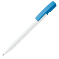 Kugelschreiber Nash Hardcolour, Weiss / Hellblau