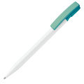 Kugelschreiber Nash Hardcolour, Weiss / Türkis