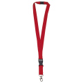 Polyester-Lanyard 20 mm mit Schnalle und Haken, Red 485C