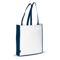 Tragetasche Non-Woven 75g/m², Weiss / Dunkelblau