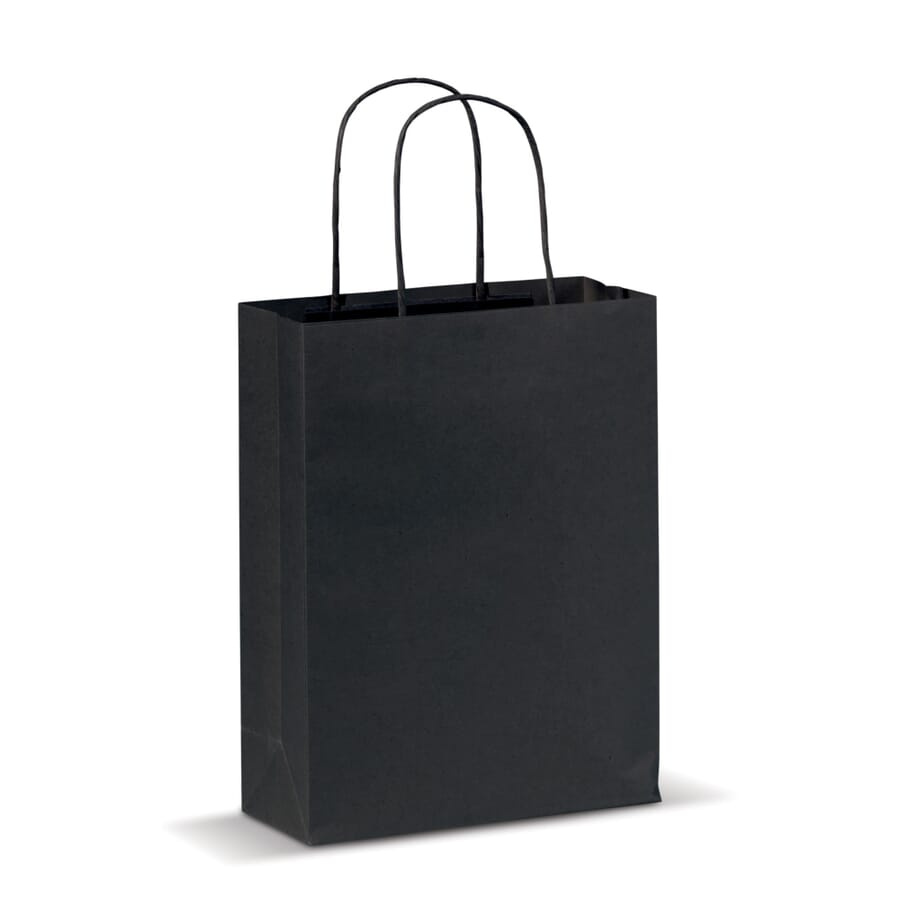 Kleine Papiertasche im Eco Look 120g/m², Schwarz, Produktbild (1)