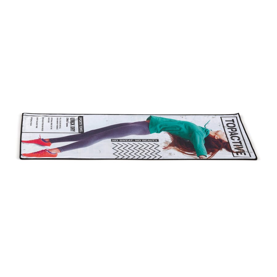 Fitnesshandtuch vollfarbig, Weiß/transparent, Produktbild (1)