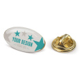 Metall Pin oval 20x12 mm, Gold Satin