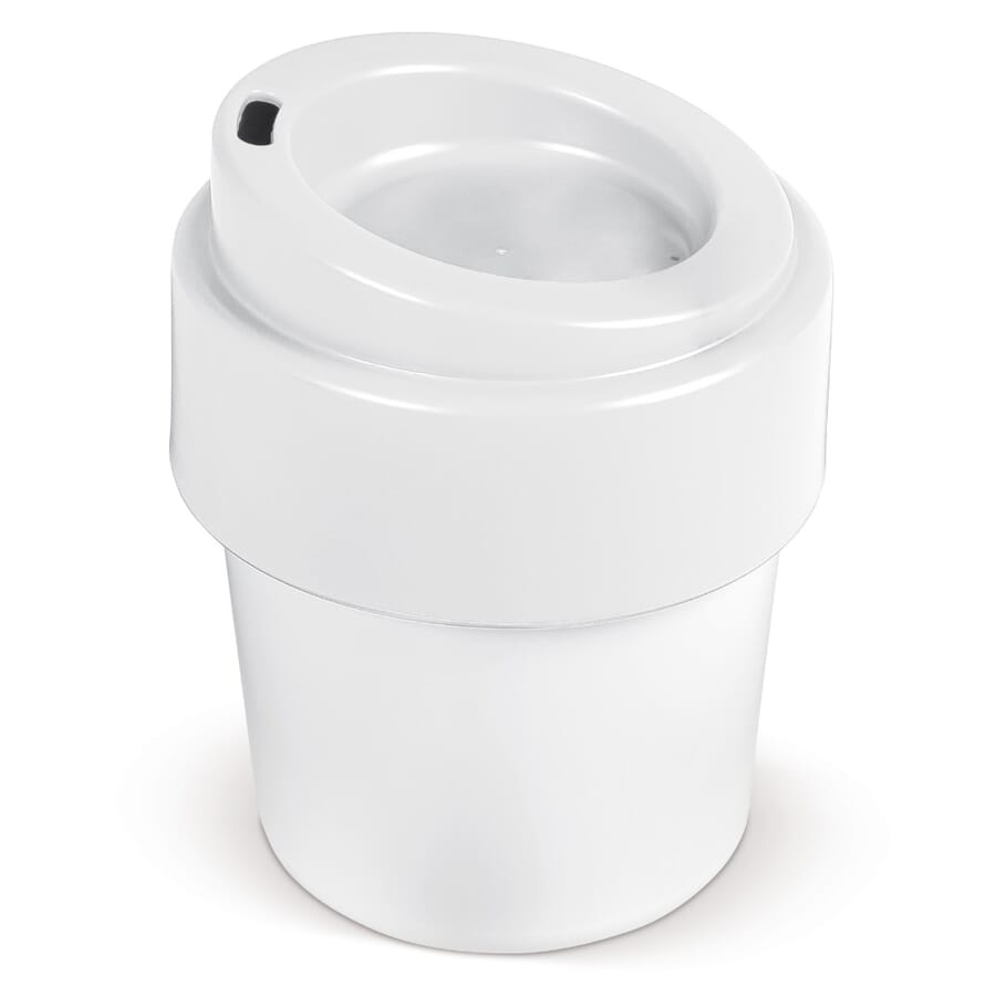 Heiß-aber-cool Kaffeebecher mit Deckel 240 ml, Weiss / Weiss, Produktbild