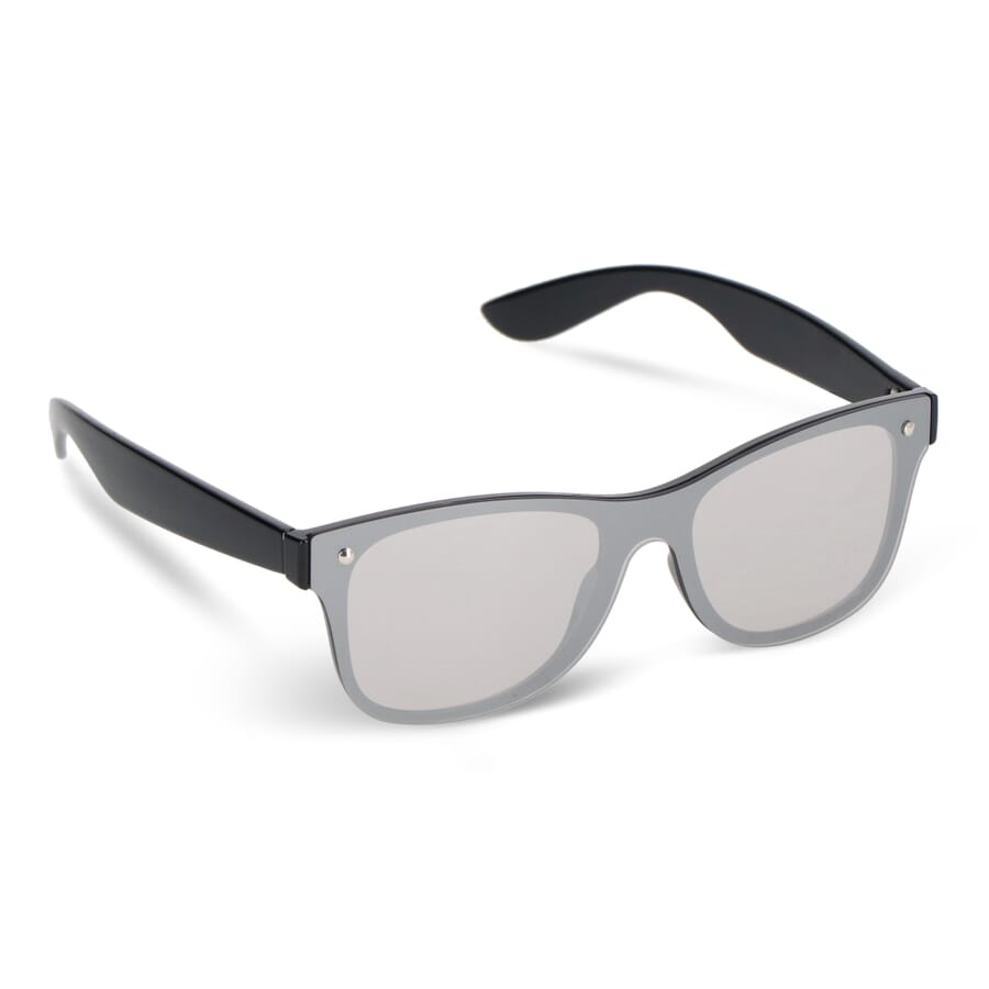 Justin R-PC Sonnenbrille mit verspiegelten Uni-Gläsern UV400, Schwarz, Produktbild (1)