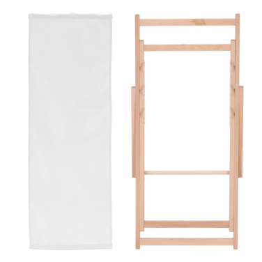 Klappbare Sublimations Liegestuhl, Weiss, Produktbild (3)