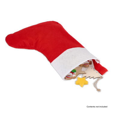 Weihnachtsstrumpf aus Filz 40 cm, Weiss / Rot, Produktbild (2)