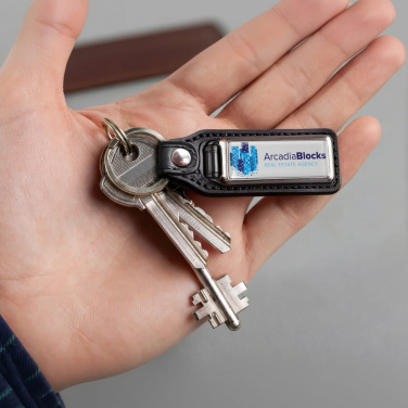 Metallschlüsselanhänger, Schwarz / Matt Silber, Produktbild (4)