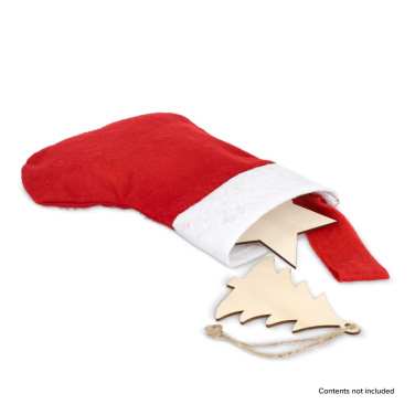 Filz-Weihnachtsstrumpf 20 cm, Weiss / Rot, Produktbild (4)