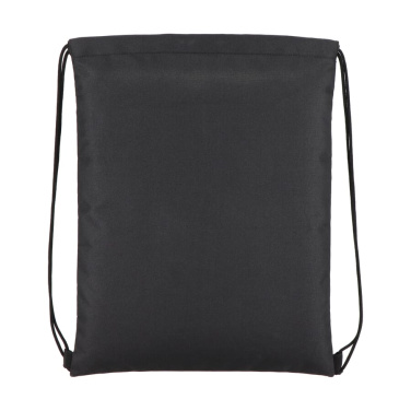 PU-beschichtete R-PET 600D Kordeltasche 33 x 42 cm, Schwarz, Produktbild (4)