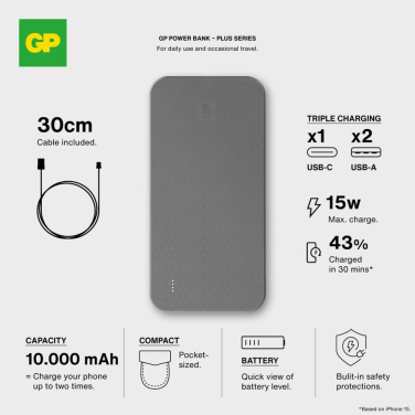 GP B+ Serie Powerbank 10000 mAh, Schwarz, Produktbild (2)
