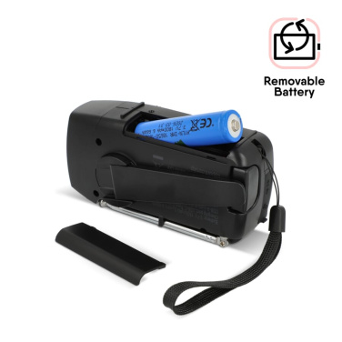 SafeSound Notfallradio mit Solar und Handaufzug, Schwarz, Produktbild (4)