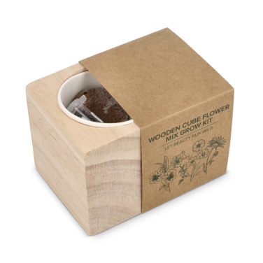 FSC-Holzpflanzgefäß-Set – Blumenmischung, Natur, Produktbild (3)