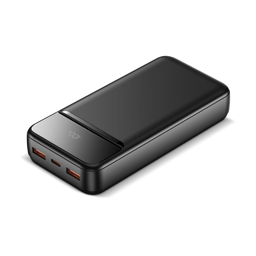 Nolu Powerbank mit LED-Anzeige 20000 mAh, Schwarz, Produktbild (1)