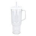 Miami Becher mit Henkel transparent 1,2 l R-PET, Transparent / Weiss
