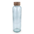 InSideOut Recycelte Glaswasserflasche ReuuZ mit Holzverschluss 650 ml, Transparent