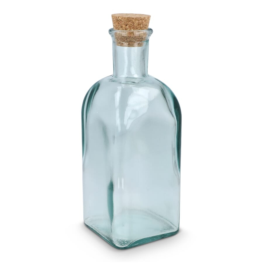InSideOut Square Recycelte Glaswasserflasche ReuuZ mit Korkverschluss 500 ml, Transparent, Produktbild (1)