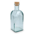InSideOut Square Recycelte Glaswasserflasche ReuuZ mit Korkverschluss 500 ml, Transparent