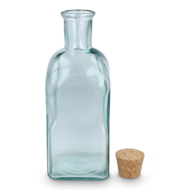 InSideOut Square Recycelte Glaswasserflasche ReuuZ mit Korkverschluss 500 ml, Transparent, Produktbild (3)