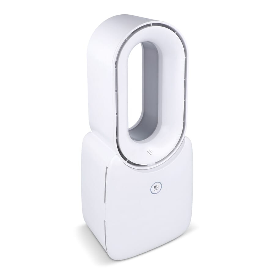 inSideOut Brislux – Rotorloser Softwind-Ventilator mit LED-Licht, Weiss, Produktbild (1)