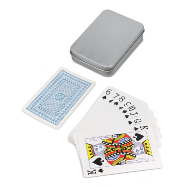 Spielkarten in Blechdose, Silber / Blau, Produktbild (4)