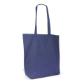 Einkaufstasche Bio-Baumwolle farbig lang 270g/m² 42x12x43 cm, Dunkelblau