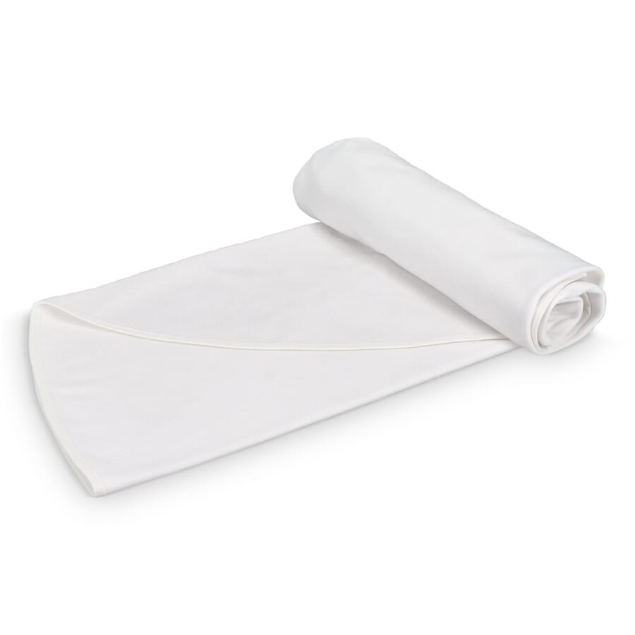 Doppelseitiges rundes Strandtuch Ø 150 cm, 350 g/m², Sublimationsdruck, Weiss, Produktbild (1)