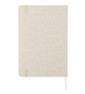 Notizbuch aus recycelter Baumwolle BIVELLO A5, Produktbild, Natur (4)