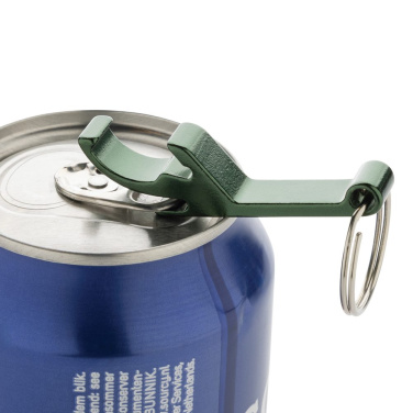 Flaschen- und Dosenöffner aus RCS recyceltem Aluminium, Grün, Detailansicht (3)