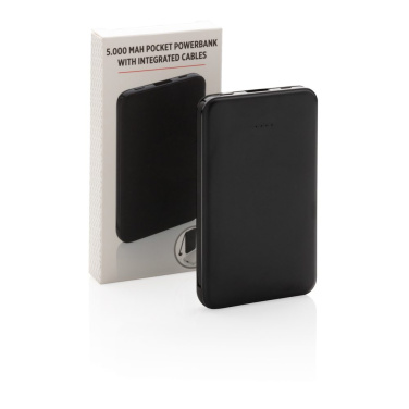 5.000 mAh Powerbank mit integriertem Kabel, Schwarz, Produktbild (2)