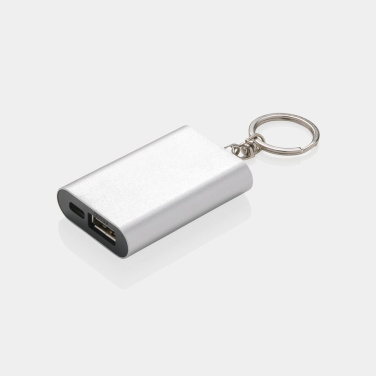 1.000 mAh Schlüsselanhänger Powerbank, grau, Detailansicht (1)