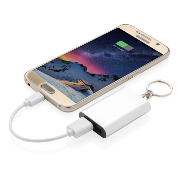 1.000 mAh Schlüsselanhänger Powerbank, grau, Detailansicht (2)
