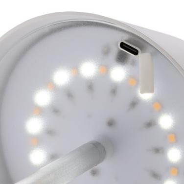 Pure Glow USB-Tischleuchte aus RCS recyceltem Kunststoff, Weiß, Detailansicht (2)