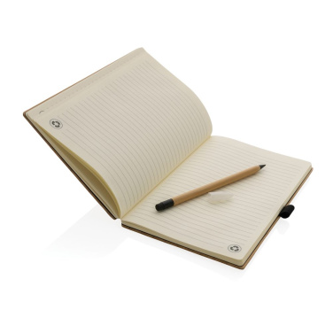 Bambus-Notizbuch und Infinity-Bleistift im Set, braun, Detailansicht (3)