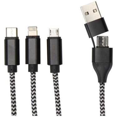 Alphecca 5-in-1-Ladekabel aus recyceltem Aluminium und RPET , Schwarz, Produktbild (2)
