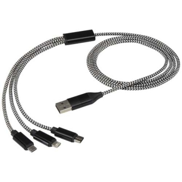 Alphecca 5-in-1-Ladekabel aus recyceltem Aluminium und RPET , Schwarz, Produktbild (3)