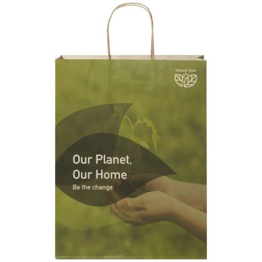 Papiertüte 150 g/m² aus landwirtschaftlichen Reststoffen mit gedrehten Griffen – 31 × 12 × 41 cm – offwhite, Produktbild, Cremefarben (1)