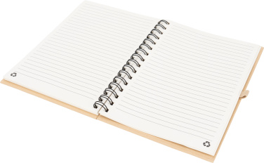 A5-Notizbuch mit Linien aus Recyclingpapier ALINA, Beige, Produktbild (2)