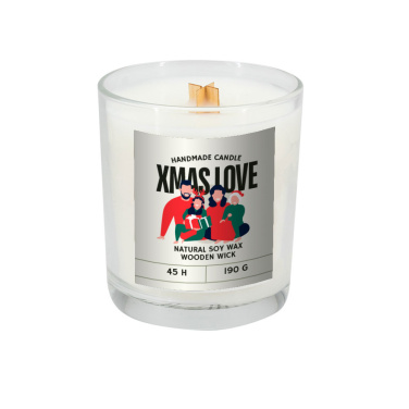 Sojakerze 190g Weihnachtsliebe, transparent, Produktbild (2)