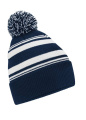 Gestreifte Fächermütze, französisches Marineblau/weiß, Französischblau/Weiß