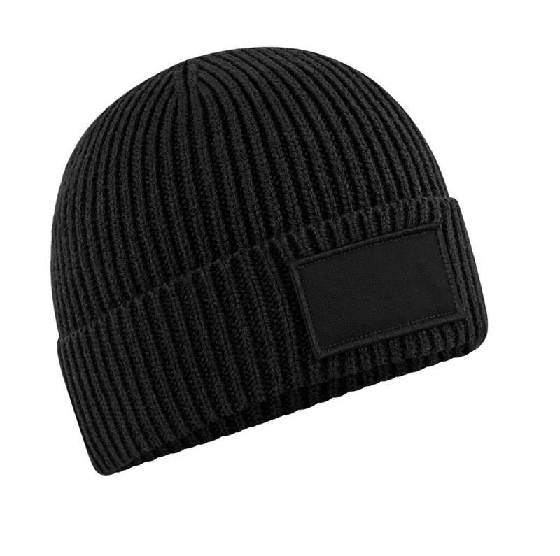 Modische Patch-Mütze, schwarz - Beechfield (1)